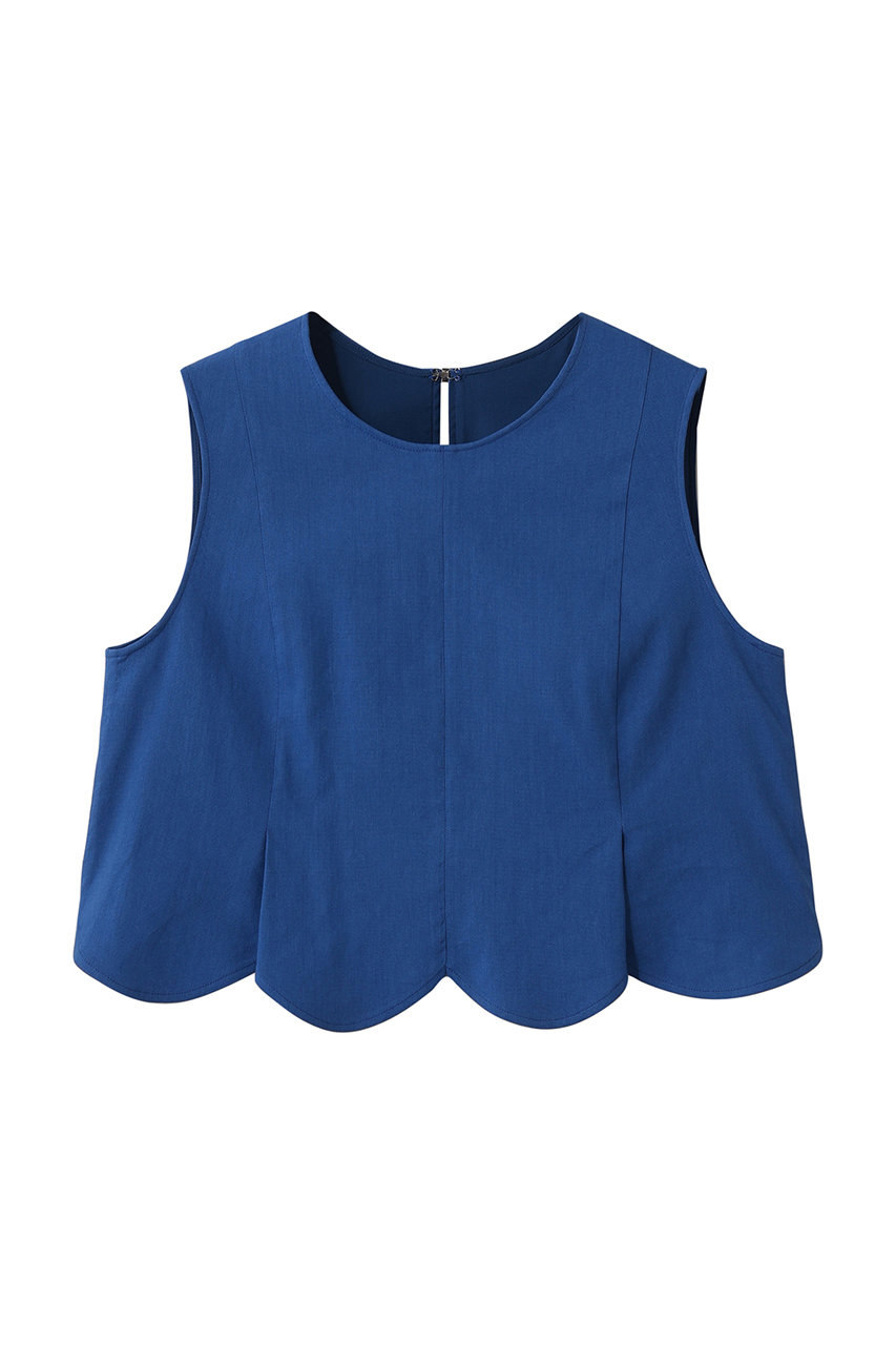 アルアバイル/allurevilleの【Loulou Willoughby】コットンリネンスカラップヘムブラウス(ブルー/21261013240-95-020)