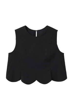 アルアバイル/allurevilleの【Loulou Willoughby】コットンリネンスカラップヘムブラウス(110400/110402)