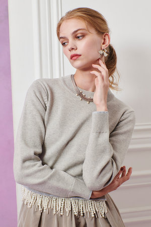 アルアバイル/allurevilleの【予約販売】【LOULOU WILLOUGHBY】パールフリンジフェザープルオーバー(110300/110301)