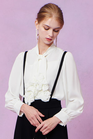 アルアバイル/allurevilleの【予約販売】【LOULOU WILLOUGHBY】ペタフリルボウタイブラウス(110400/110403)