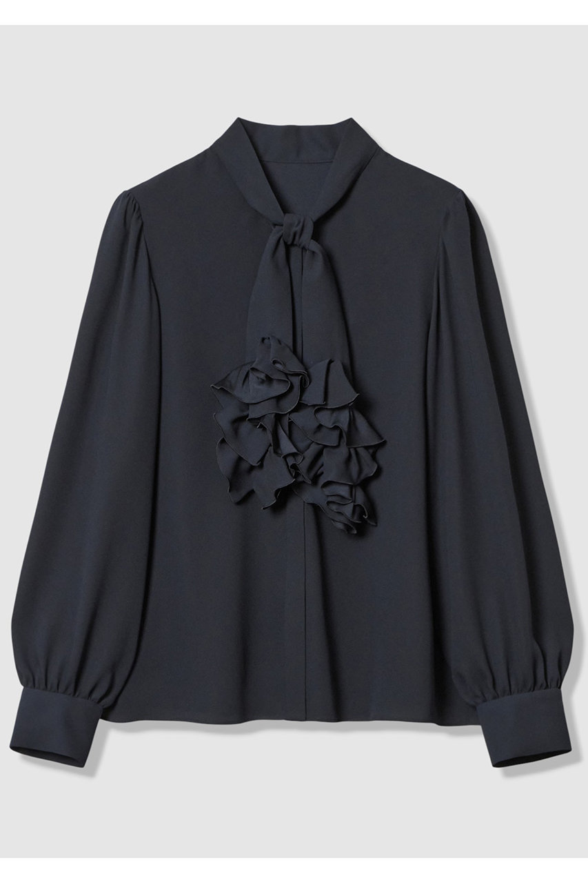アルアバイル/allurevilleの【予約販売】【LOULOU WILLOUGHBY】ペタフリルボウタイブラウス(ネイビー/21261013030-02-020)