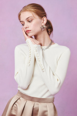 アルアバイル/allurevilleの【予約販売】【LOULOU WILLOUGHBY】フリルスリットプルオーバー(110300/110301)