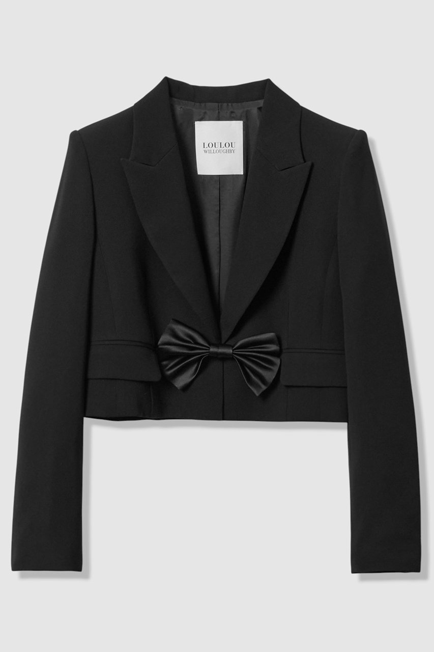 allureville 【LOULOU WILLOUGHBY】ダブルクロスショートジャケット (ブラック, 2) アルアバイル ELLE SHOP