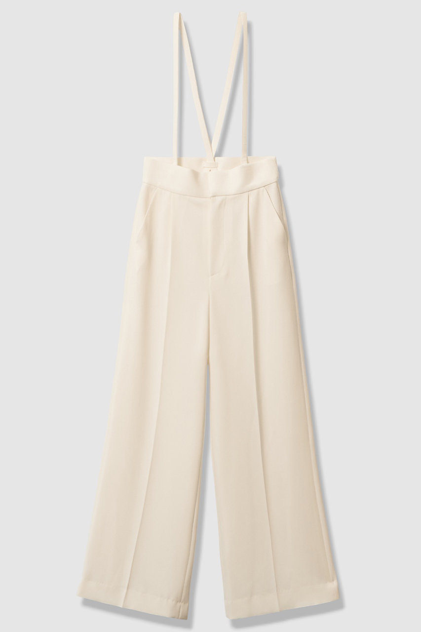 アルアバイル/allurevilleの【LOULOU WILLOUGHBY】ダブルクロスハイウエストサロペパンツ(オフホワイト/21261012010-95-020)