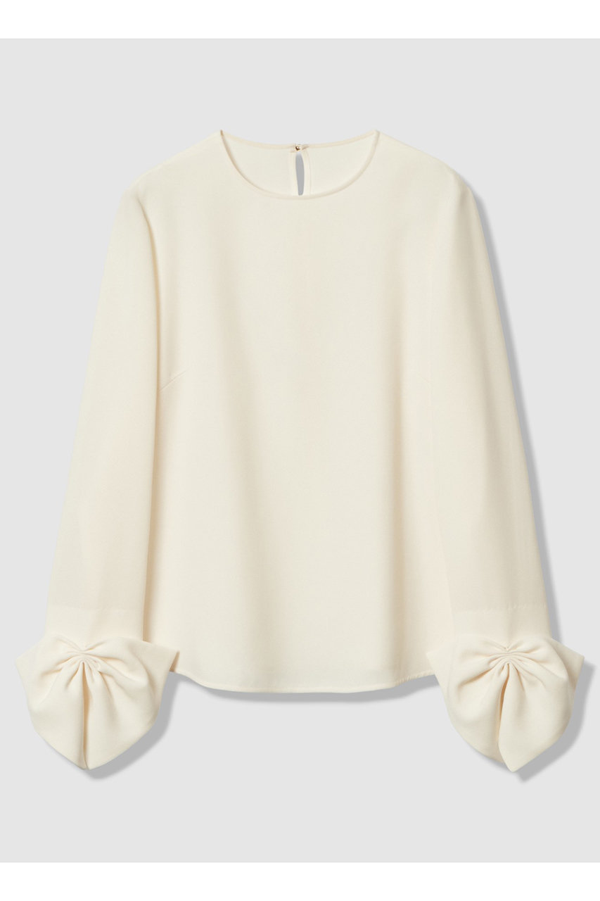 アルアバイル/allurevilleの【予約販売】【LOULOU WILLOUGHBY】ダブルクロス袖リボンブラウス(オフホワイト/21261013020-98-020)