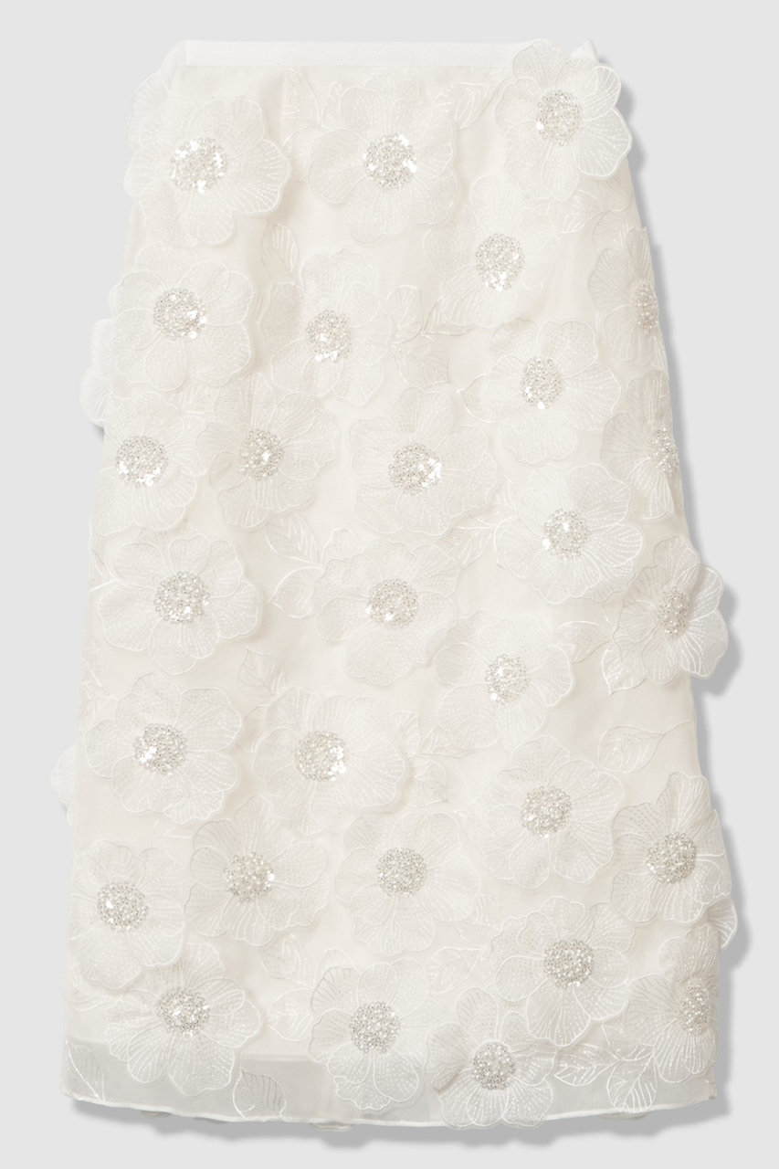 【LOULOU WILLOUGHBY】オーガンフラワータイトスカート