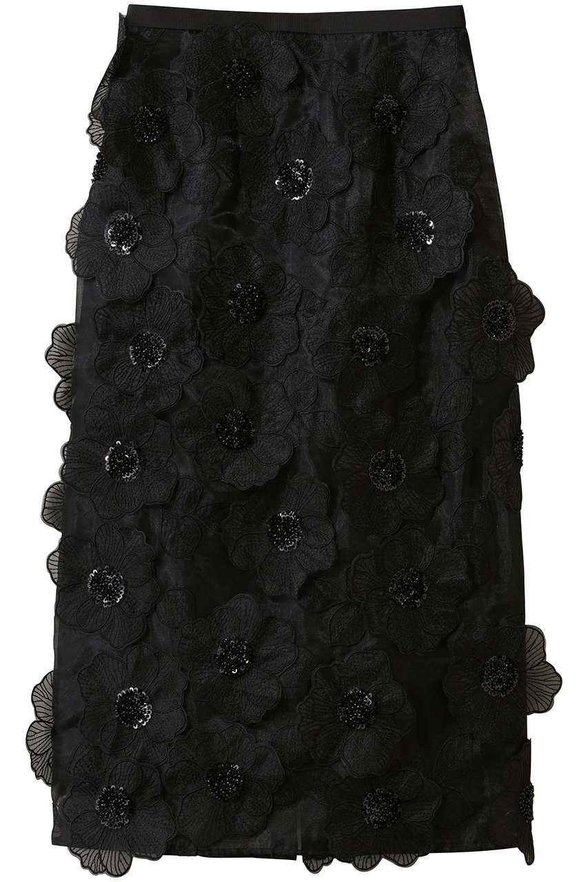 アルアバイル/allurevilleの【LOULOU WILLOUGHBY】オーガンフラワータイトスカート(ブラック/21261011030-95-020)