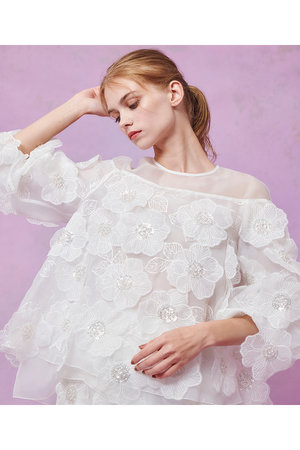 アルアバイル/allurevilleの【予約販売】【LOULOU WILLOUGHBY】オーガンフラワーブラウス(110400/110402)