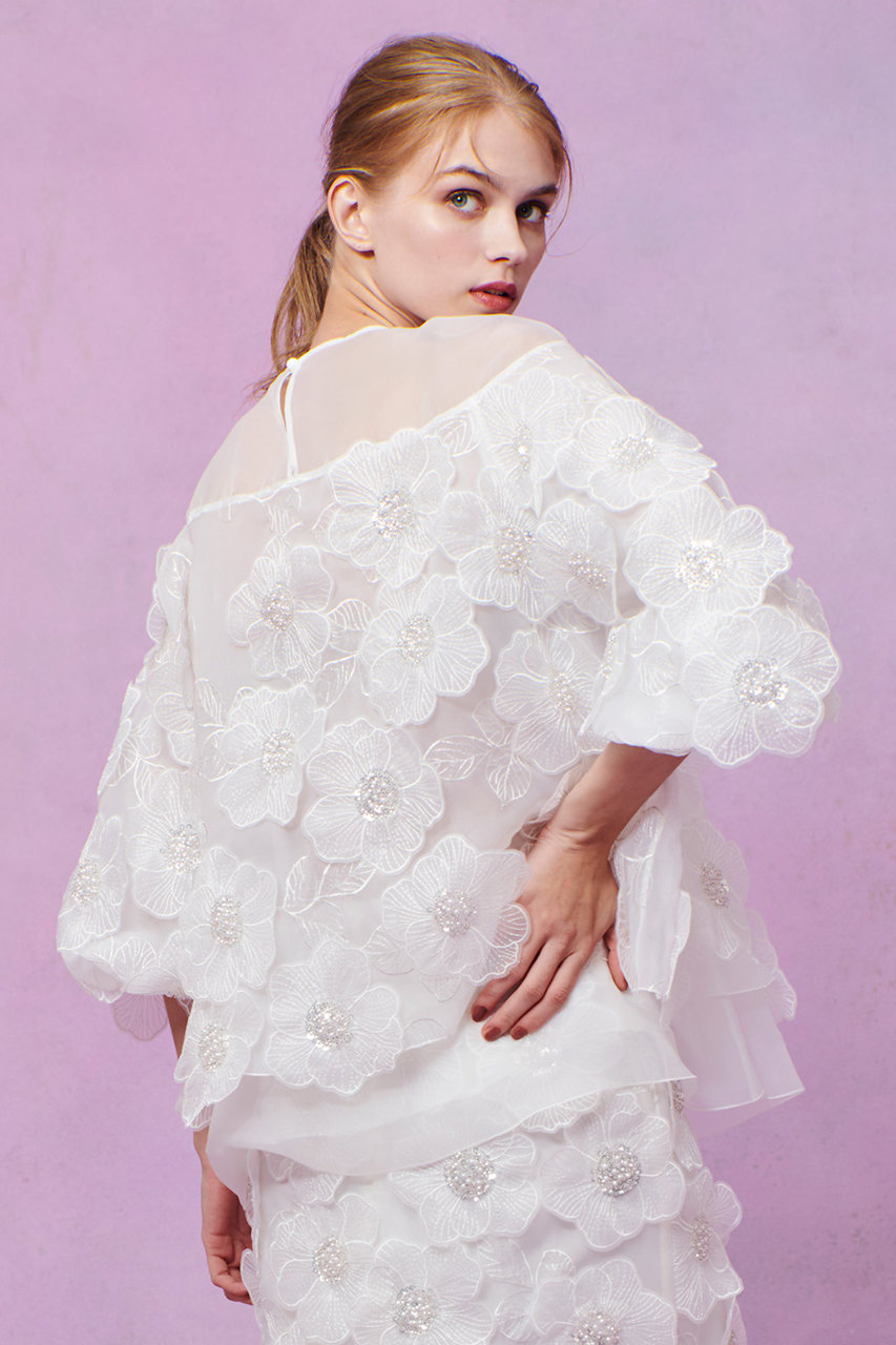 アルアバイル　ルルウィルビー シルクオーガンフラワーブラウス LOULOU WILLOUGHBY】オーガンフラワーブラウス|allureville OFFICIAL