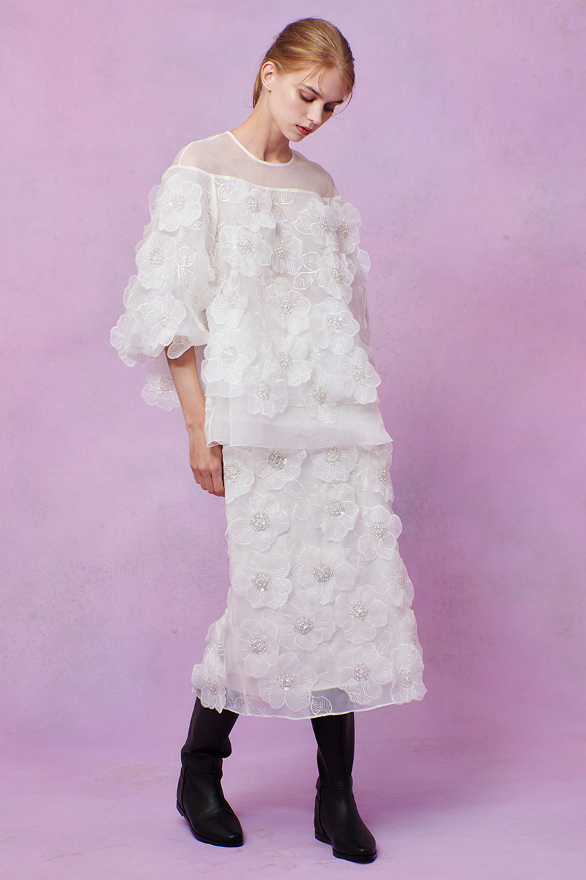 アルアバイル　ルルウィルビー シルクオーガンフラワーブラウス allureville(アルアバイル)｜【予約販売】【LOULOU WILLOUGHBY