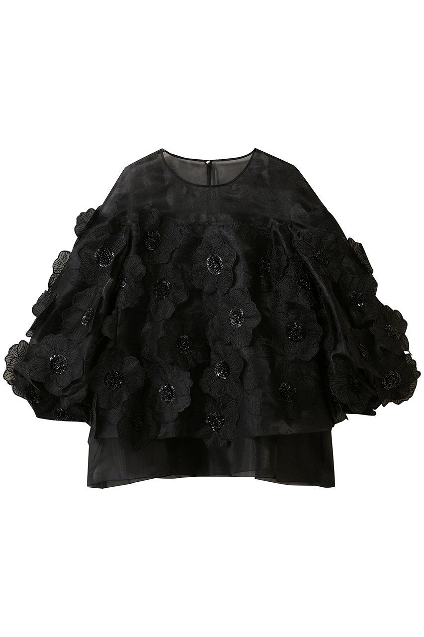 アルアバイル/allurevilleの【LOULOU WILLOUGHBY】オーガンフラワーブラウス(ブラック/21261013010-95-020)