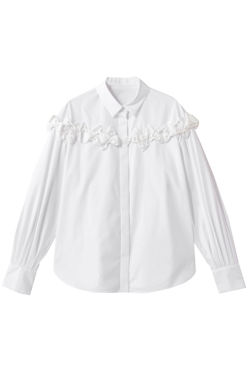 アルアバイル/allurevilleの【LOULOU WILLOUGHBY】メニーリボンパフスリーブシャツ(オフホワイト/21261013040-02-020)