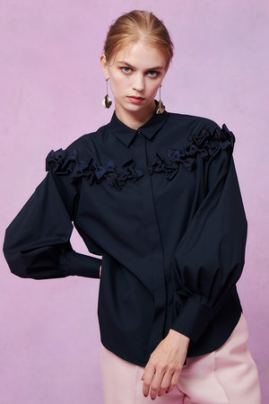 アルアバイル/allurevilleの【予約販売】【LOULOU WILLOUGHBY】メニーリボンパフスリーブシャツ(110400/110403)