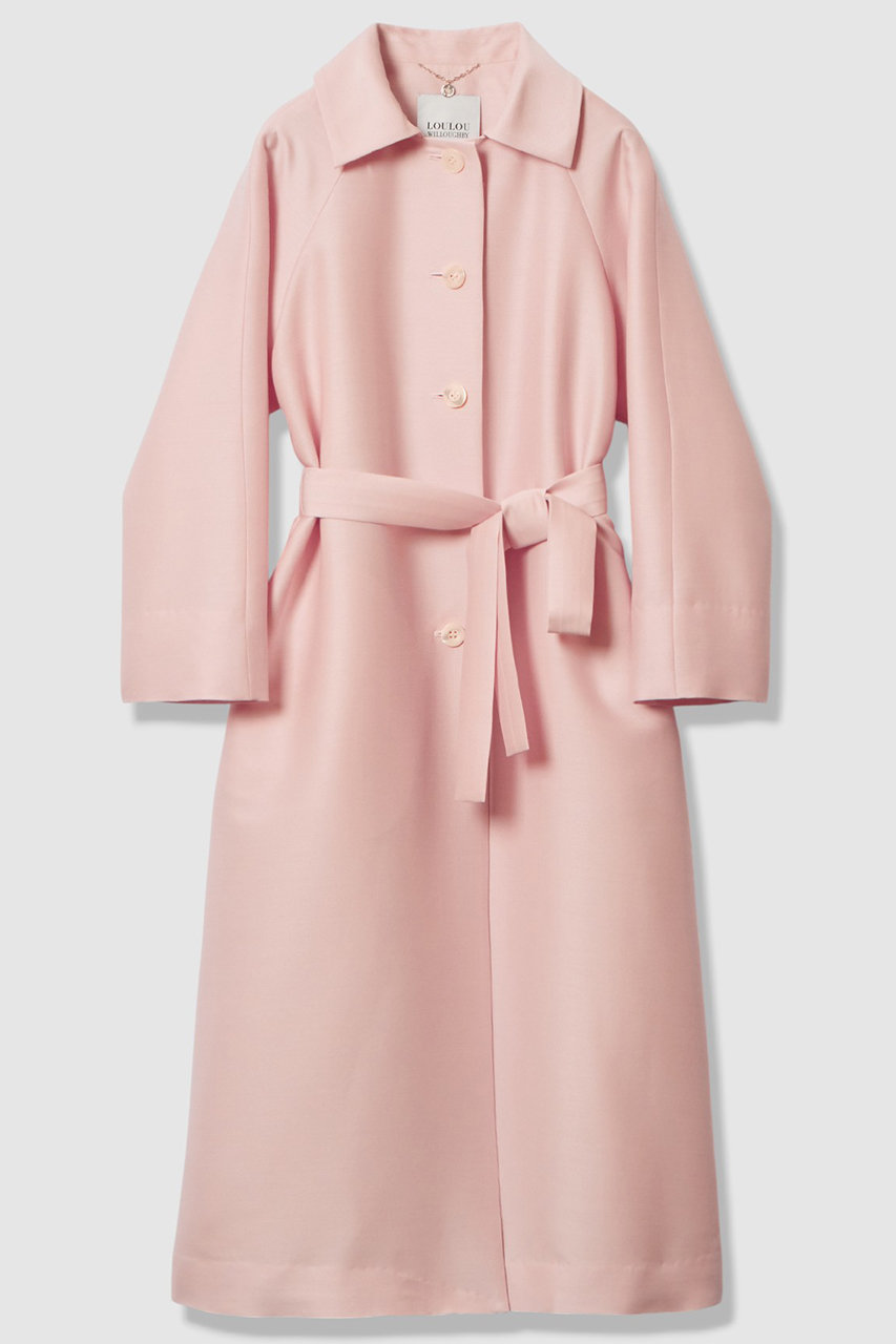 【LOULOU WILLOUGHBY】シルクウールツイルロングコート