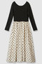 ドット柄ドッキングニットワンピース アルアバイル/allureville