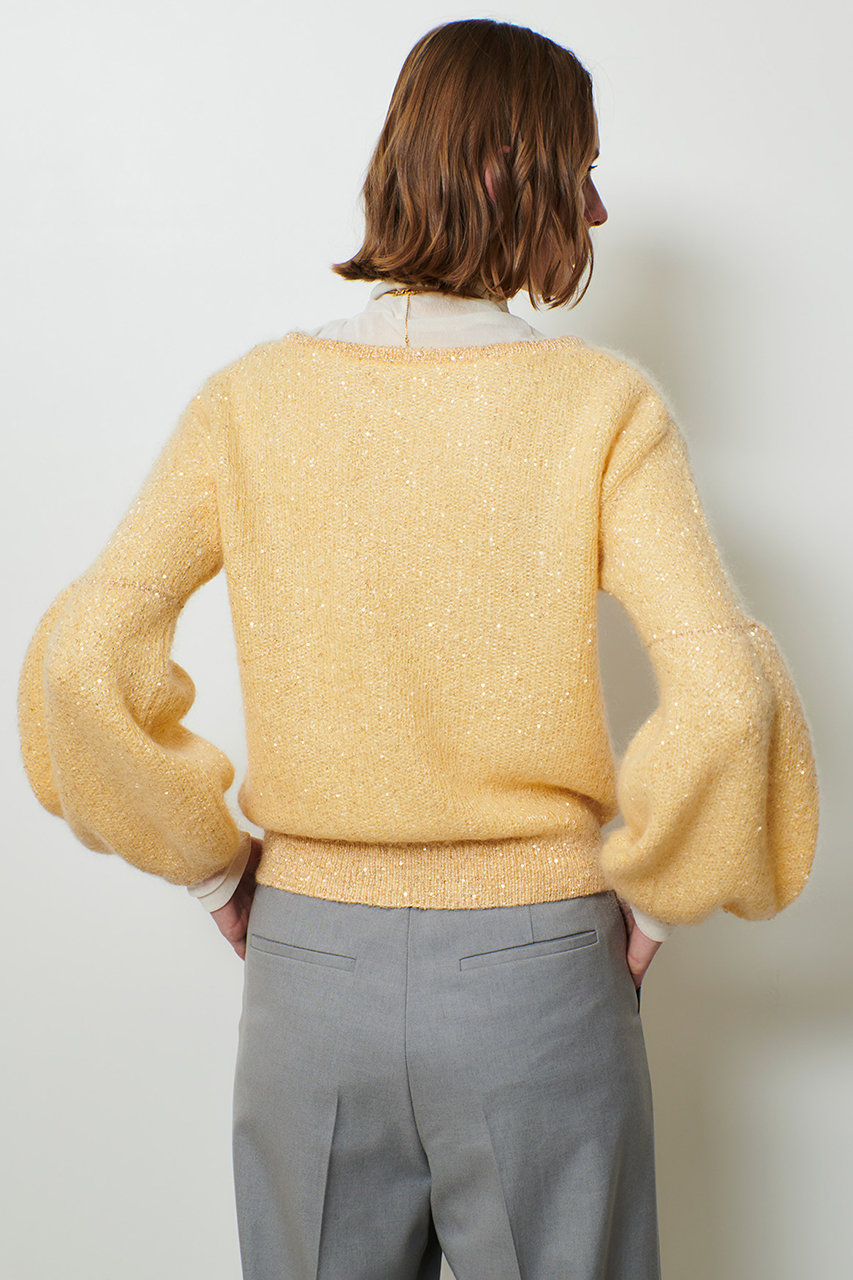 allureville(アルアバイル)｜モヘヤスパンコールプルオーバー/ゴールド