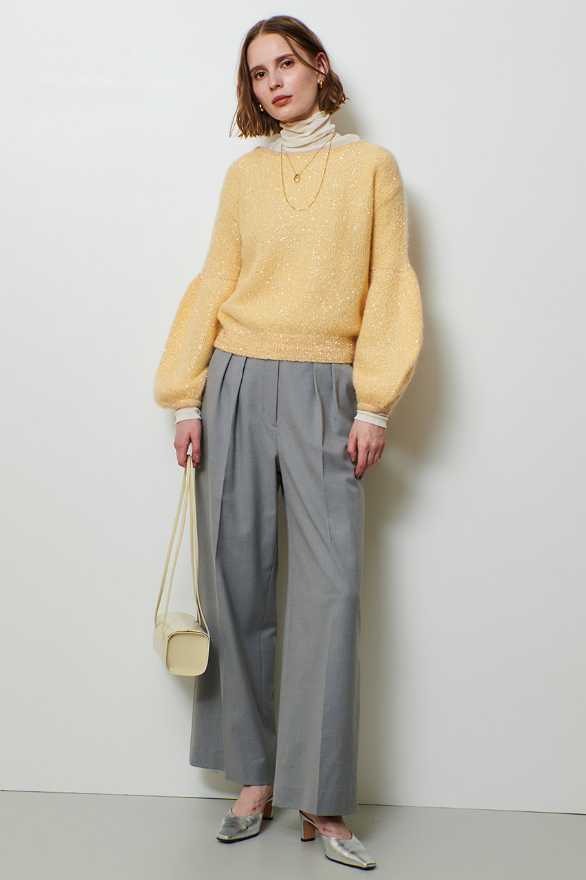 allureville(アルアバイル)｜モヘヤスパンコールプルオーバー/ゴールド