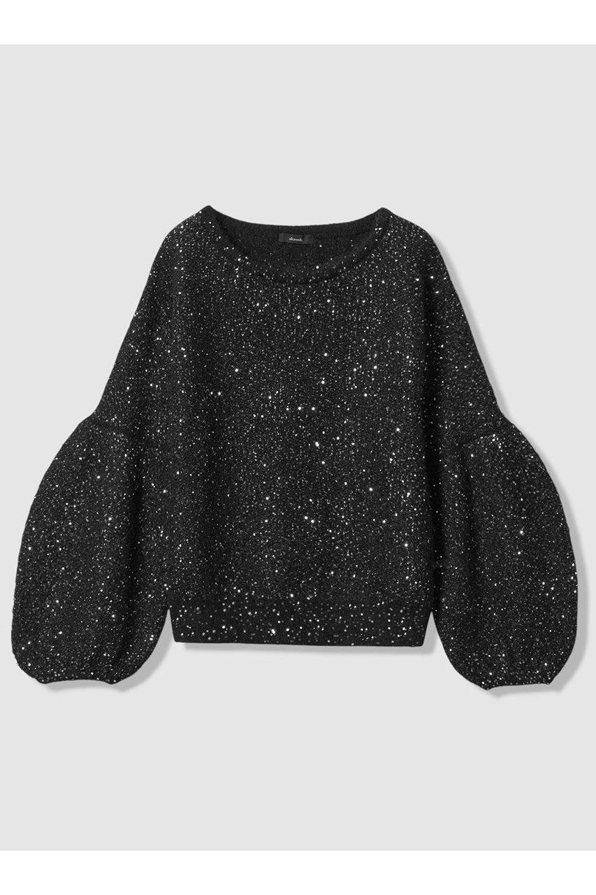 allureville モヘヤスパンコールプルオーバー (ブラック, 2) アルアバイル ELLE SHOP
