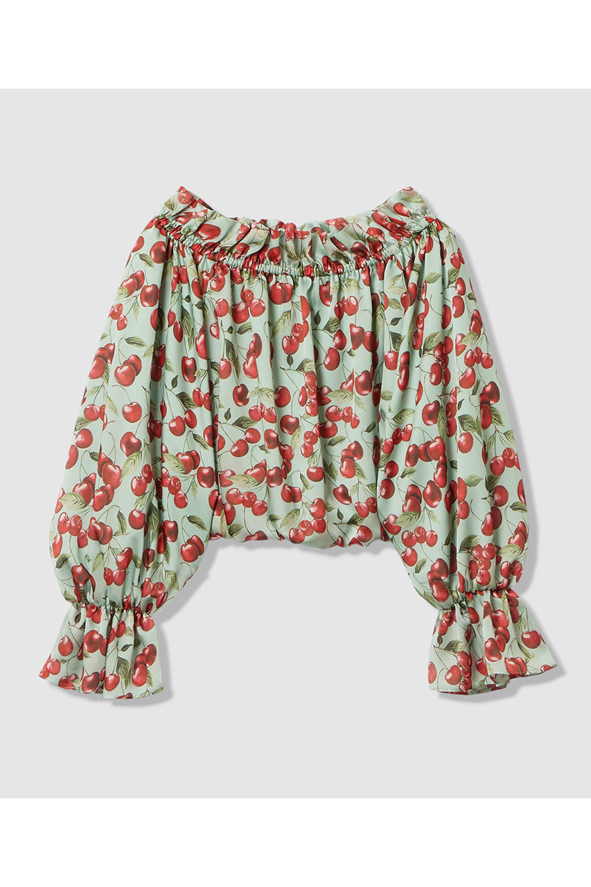 【LOULOU WILLOUGHBY】LISAチェリープリントオフショルブラウス