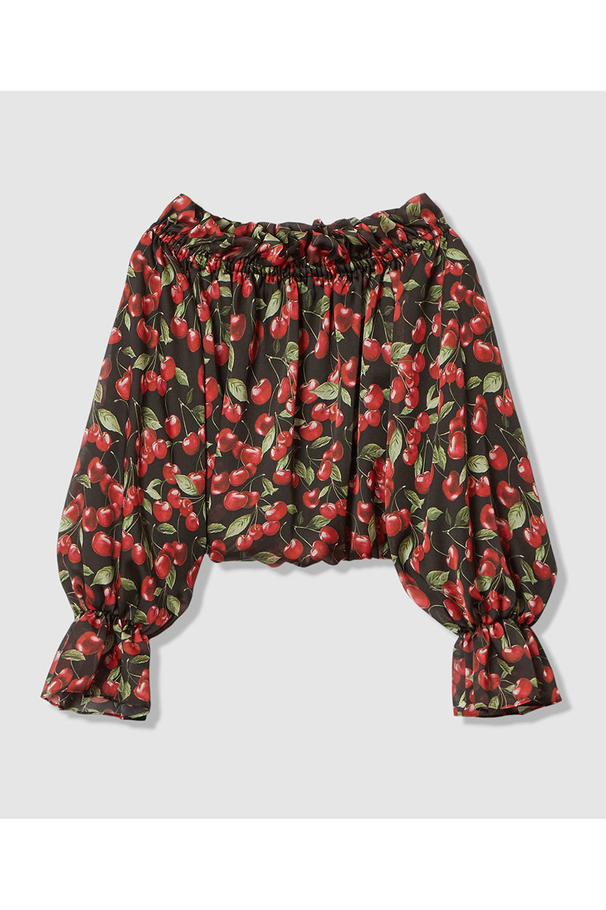 アルアバイル/allurevilleの【予約販売】【LOULOU WILLOUGHBY】LISAチェリープリントオフショルブラウス(ブラック/21261013080-95-020)