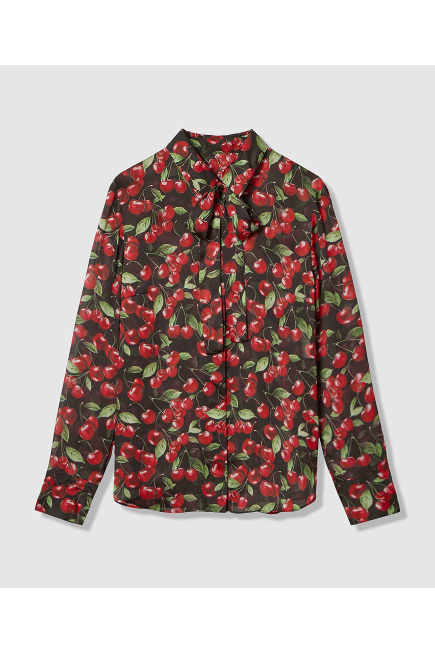 アルアバイル/allurevilleの【予約販売】WEB限定【LOULOU WILLOUGHBY】LISAチェリープリント ボウタイブラウス(ブラック/21261013150-95-020)