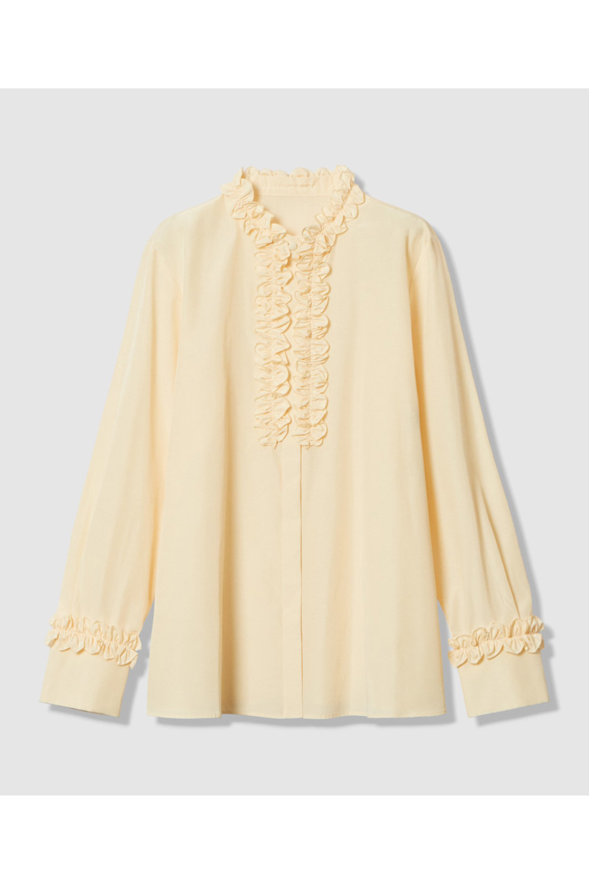 アルアバイル/allurevilleの【LOULOU WILLOUGHBY】テクニカルギャザーブラウス(ライトベージュ/21261013060-65-020)