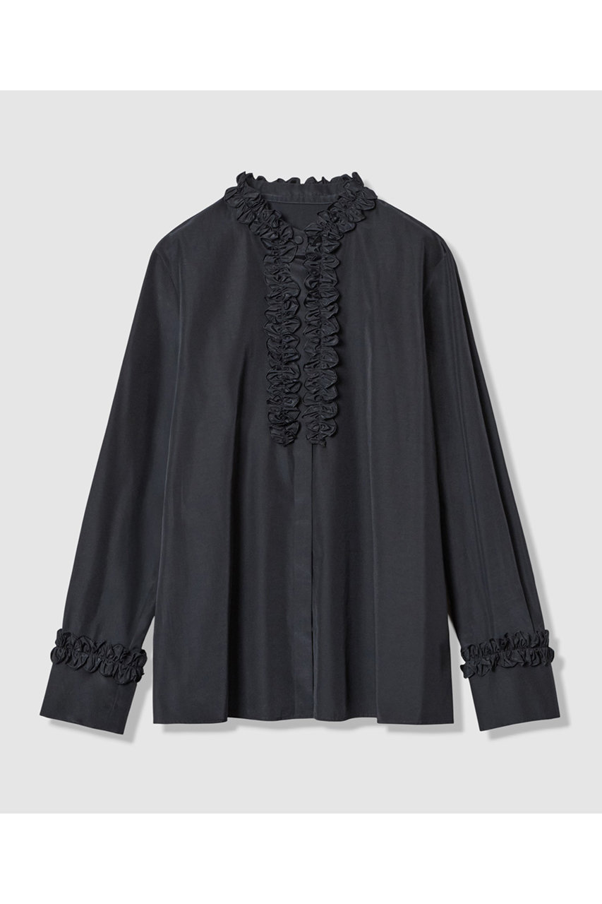 アルアバイル/allurevilleの【LOULOU WILLOUGHBY】テクニカルギャザーブラウス(ネイビー/21261013060-65-020)