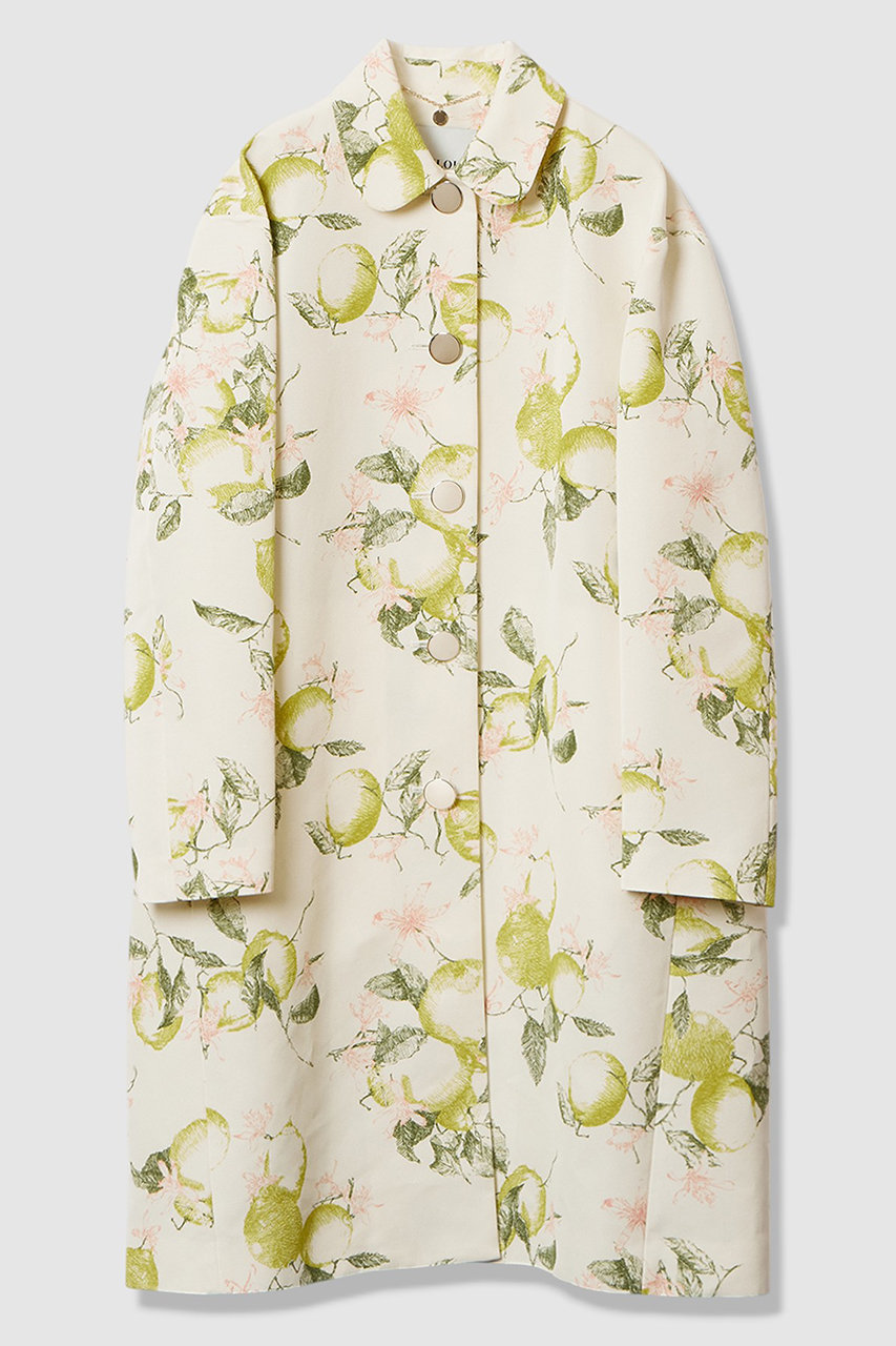 アルアバイル/allurevilleの【LOULOU WILLOUGHBY】RATTI レモン柄ステンカラーコート(ホワイト系/21261017040-08-020)