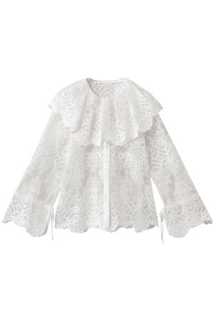 アルアバイル/allurevilleの【LOULOU WILLOUGHBY】チュール刺繍ブラウス(110400/110403)