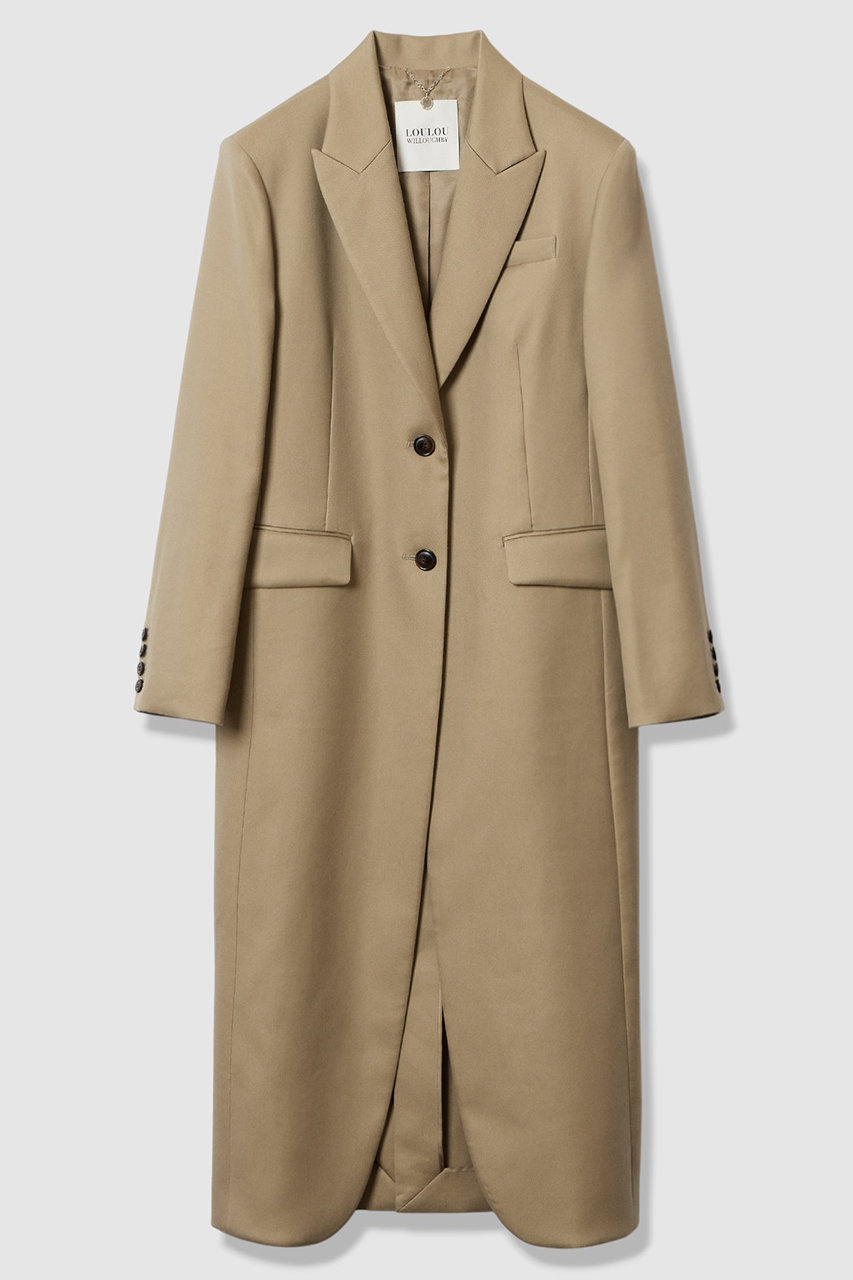 アルアバイル/allurevilleの【LOULOU WILLOUGHBY】ビスコースツイルチェスターコート(ベージュ/21261017060-95-020)