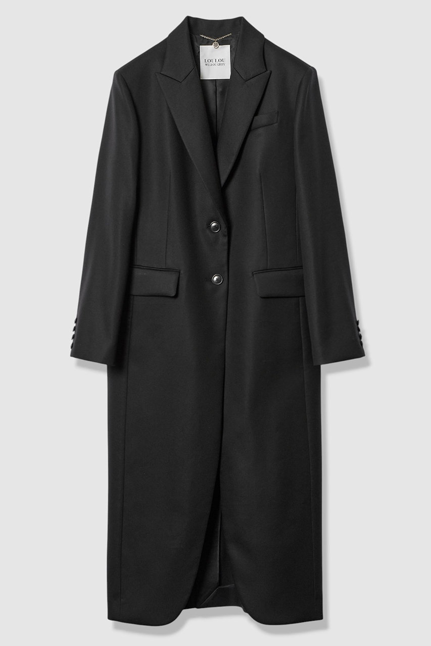 アルアバイル/allurevilleの【LOULOU WILLOUGHBY】ビスコースツイルチェスターコート(ブラック/21261017060-95-020)