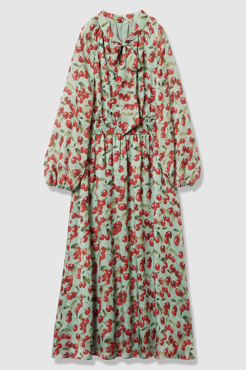 【LOULOU WILLOUGHBY】LISAチェリープリント リボンワンピース