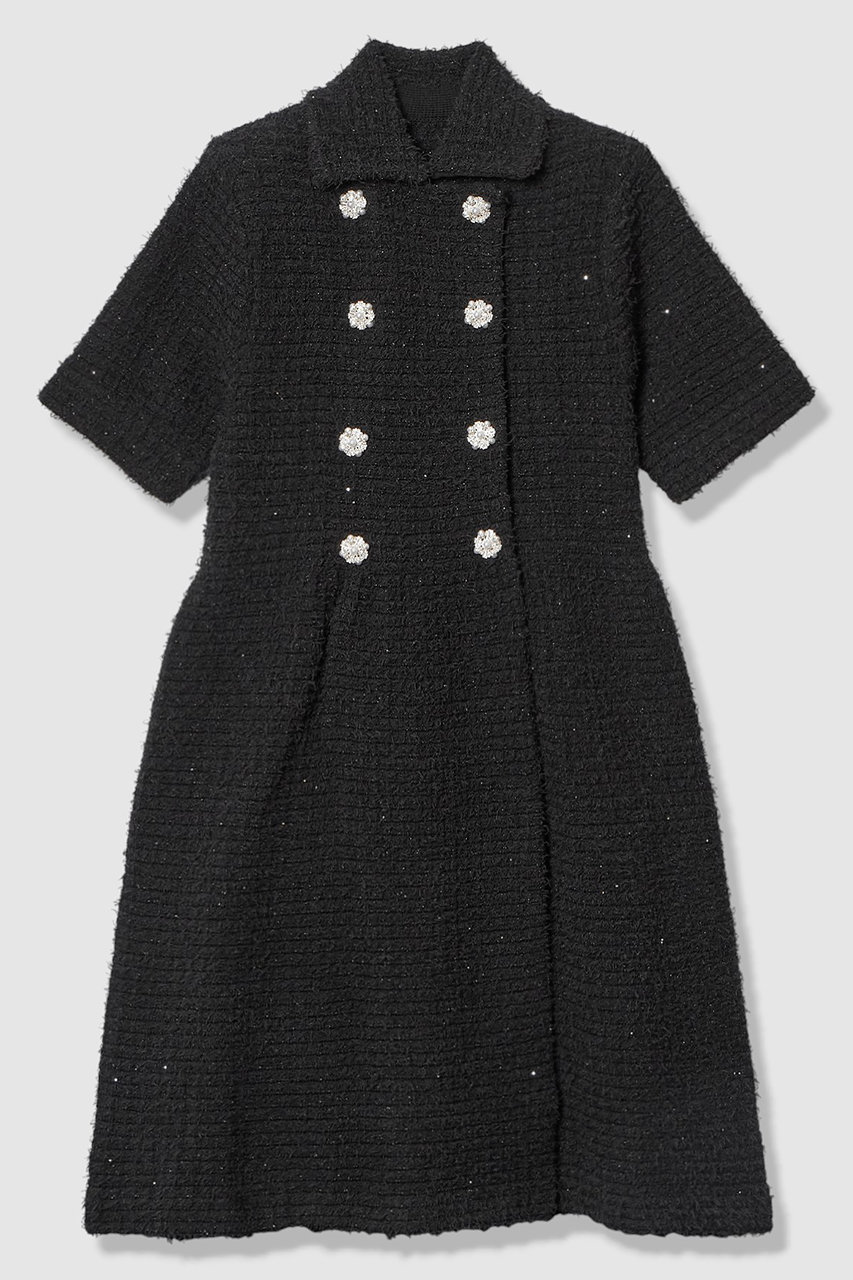 アルアバイル/allurevilleの【予約販売】【LOULOU WILLOUGHBY】ニットツィードワンピース(ブラック/21261014030-95-020)