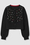 【予約販売】【LOULOU WILLOUGHBY】CHERRYビジューカーディガン アルアバイル/allureville ブラック