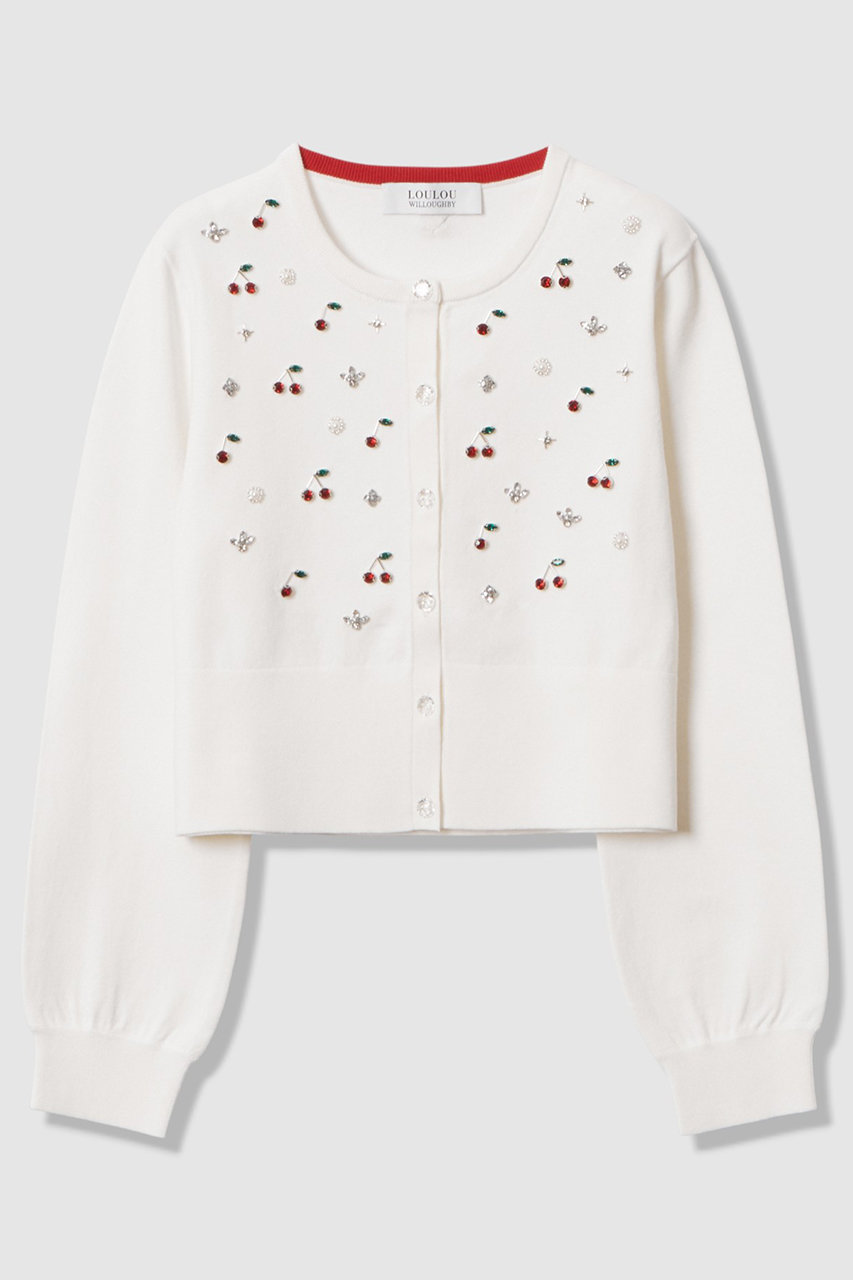 アルアバイル/allurevilleの【予約販売】【LOULOU WILLOUGHBY】CHERRYビジューカーディガン(オフホワイト/21261016100-63-020)