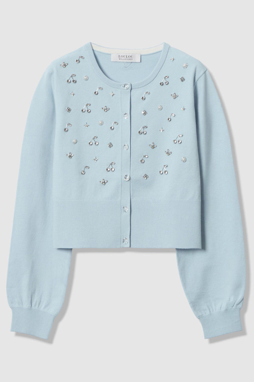 アルアバイル/allurevilleの【LOULOU WILLOUGHBY】CHERRYビジューカーディガン(サックス/21261016100-63-020)