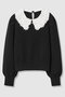 【LOULOU WILLOUGHBY】フラワー衿付プルオーバー アルアバイル/allureville ブラック