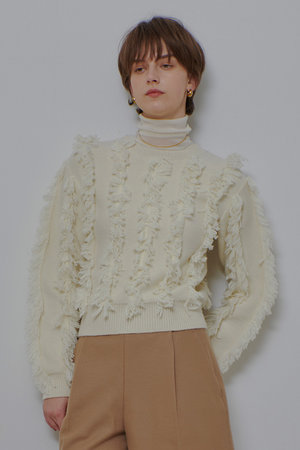 アルアバイル/allurevilleの【予約販売】フリンジシャギー2WAYプルオーバー(110300/110301)