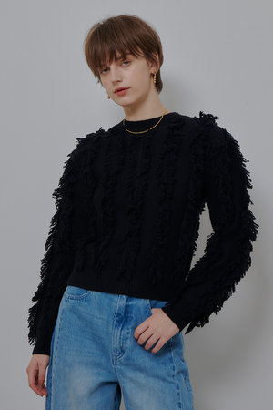 アルアバイル/allurevilleの【予約販売】フリンジシャギー2WAYプルオーバー(110300/110301)