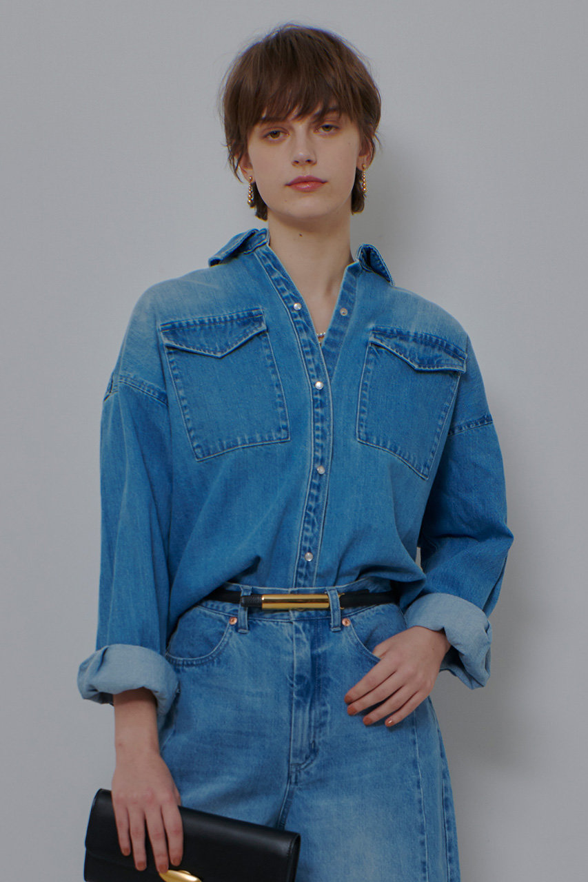 アルアバイル/allurevilleの【予約販売】バックレイヤードデニムシャツ(ブルー/20261013050-61-020)