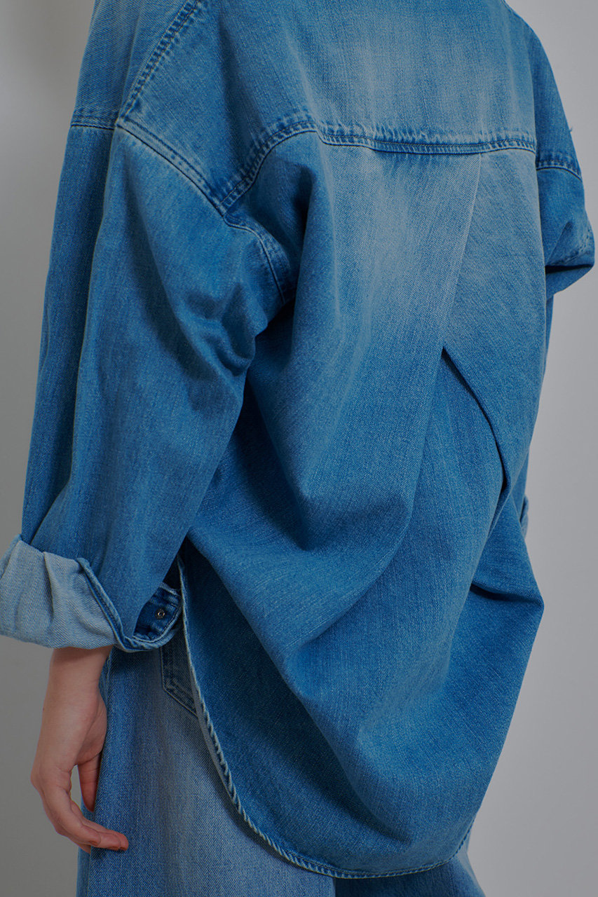 allureville(アルアバイル)｜バックレイヤードデニムシャツ/ブルー の
