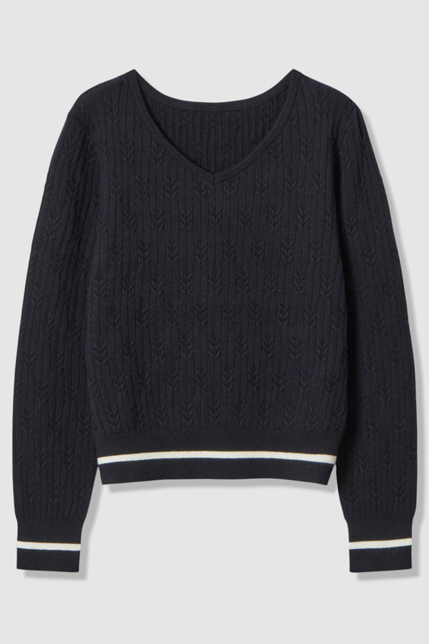 アルアバイル/allurevilleのWミニケーブルプルオーバー(ネイビー/20261016010-71-020)