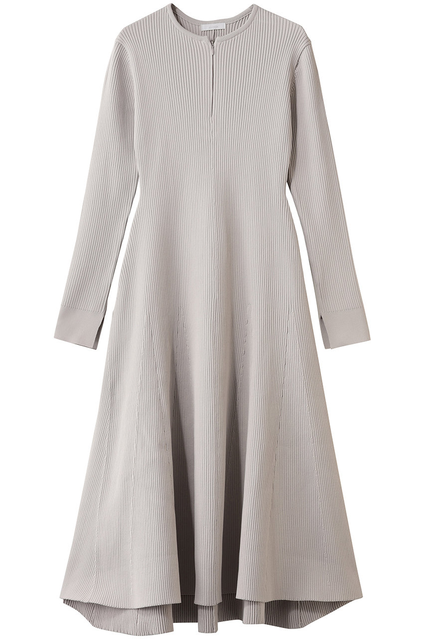 アルアバイル/allurevilleのコンシールフロントマチフレアリブワンピース(ライトグレー/20261014040-91-020)