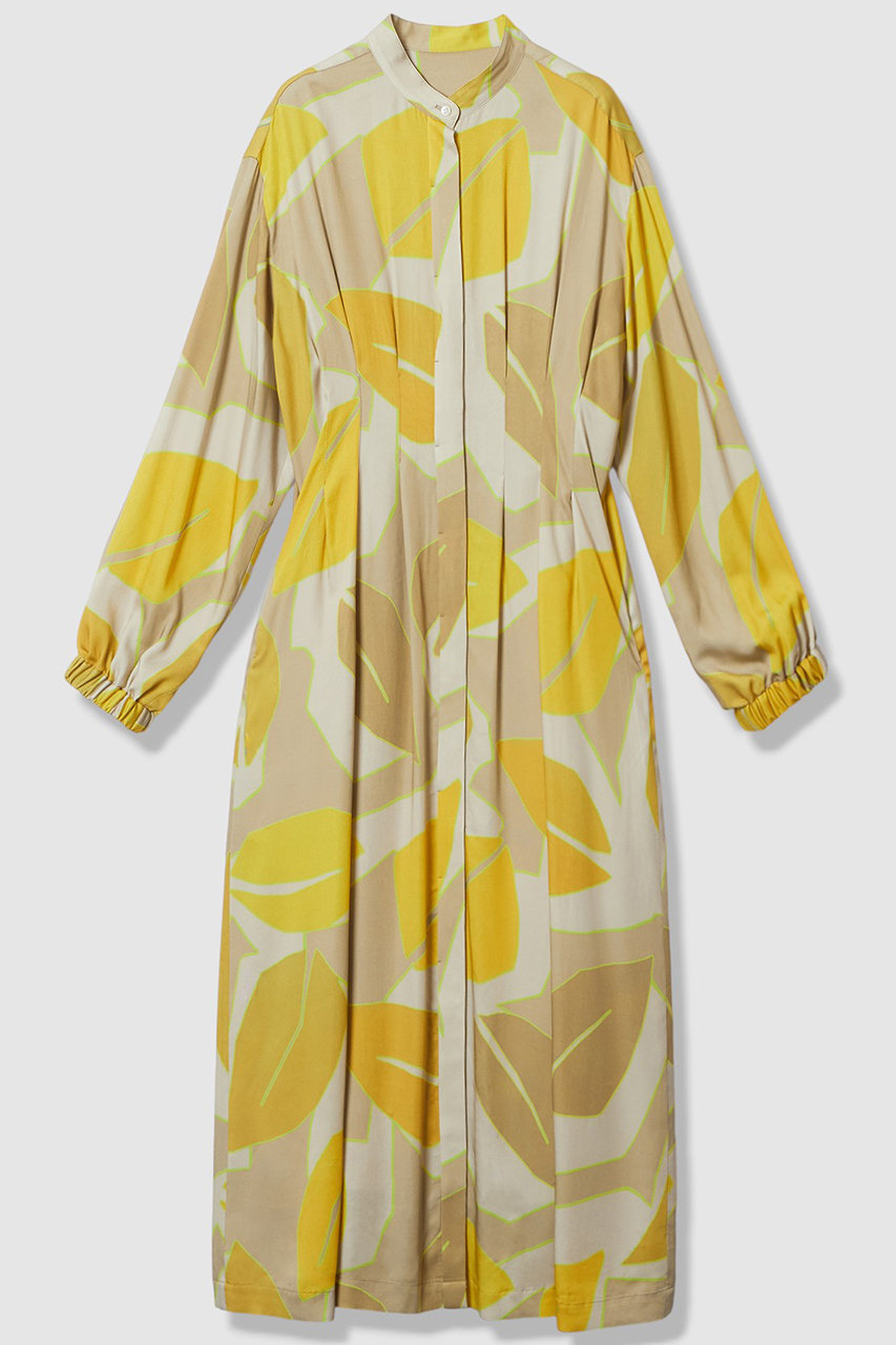 アルアバイル/allurevilleの【予約販売】FASACリーフプリントギャザーワンピース(イエロー系/20261014020-26-020)