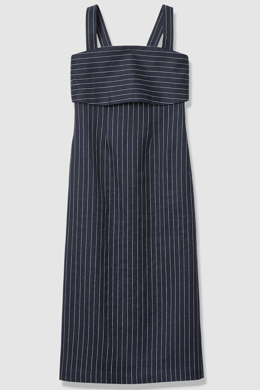 アルアバイル/allurevilleの【予約販売】リネンストライプジャンパーワンピース(ネイビー/20261014070-65-020)