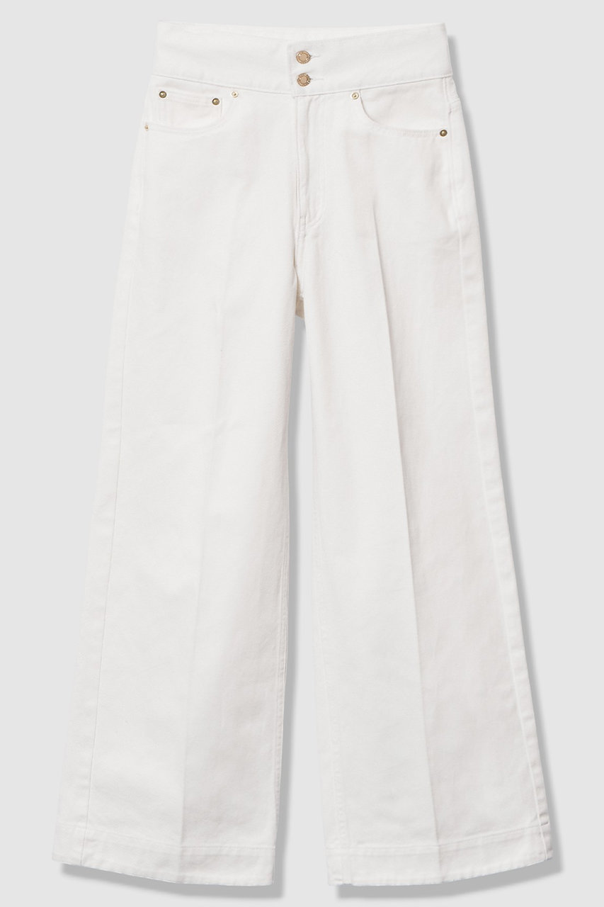 アルアバイル/allurevilleの【予約販売】【LOULOU WILLOUGHBY】ハイウエストワイドデニムパンツ(オフホワイト/21261012070-02-020)