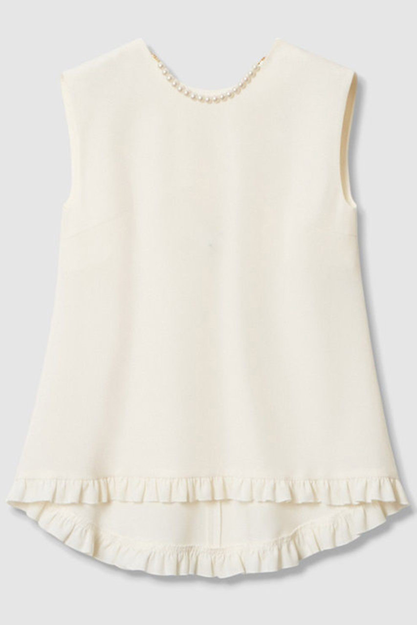 【LOULOU WILLOUGHBY】パールネックレス付きフリルブラウス