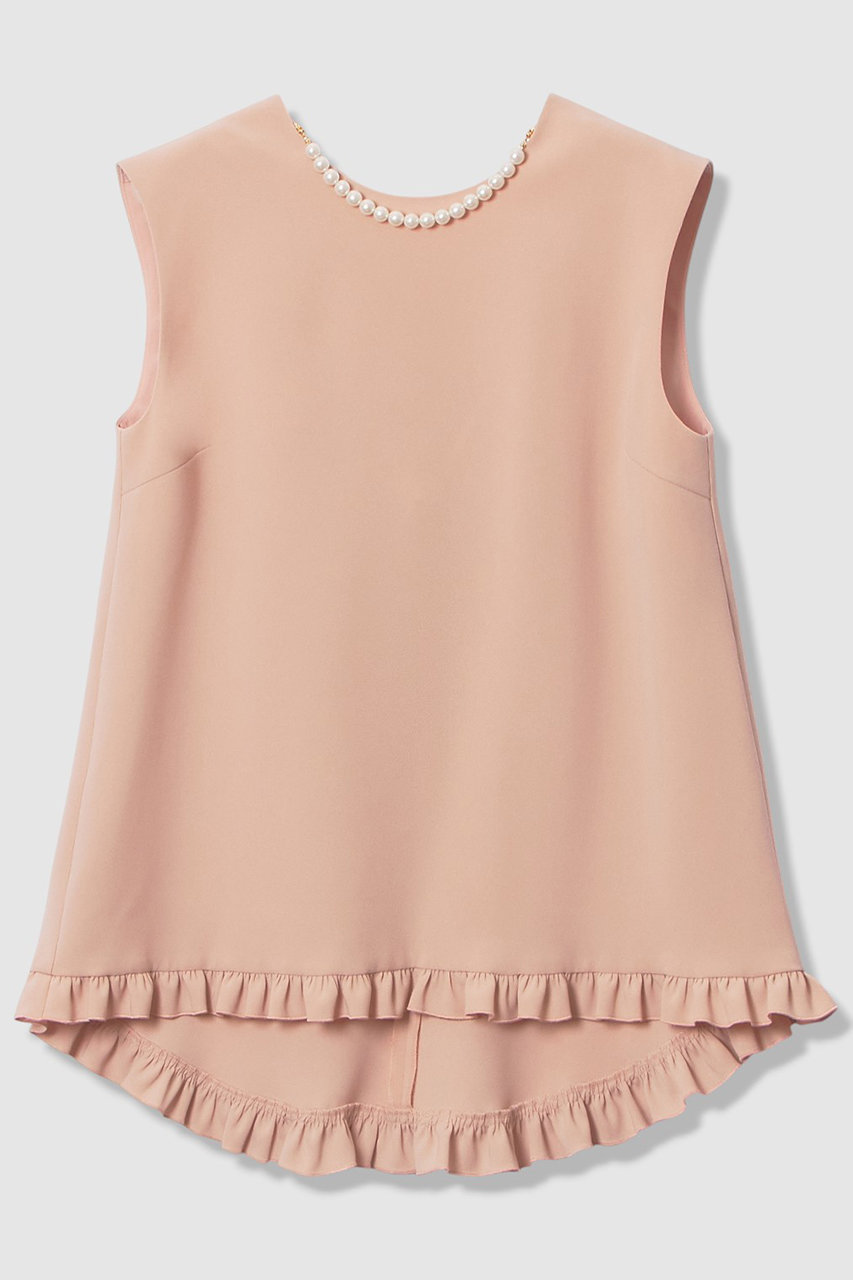 【LOULOU WILLOUGHBY】パールネックレス付きフリルブラウス