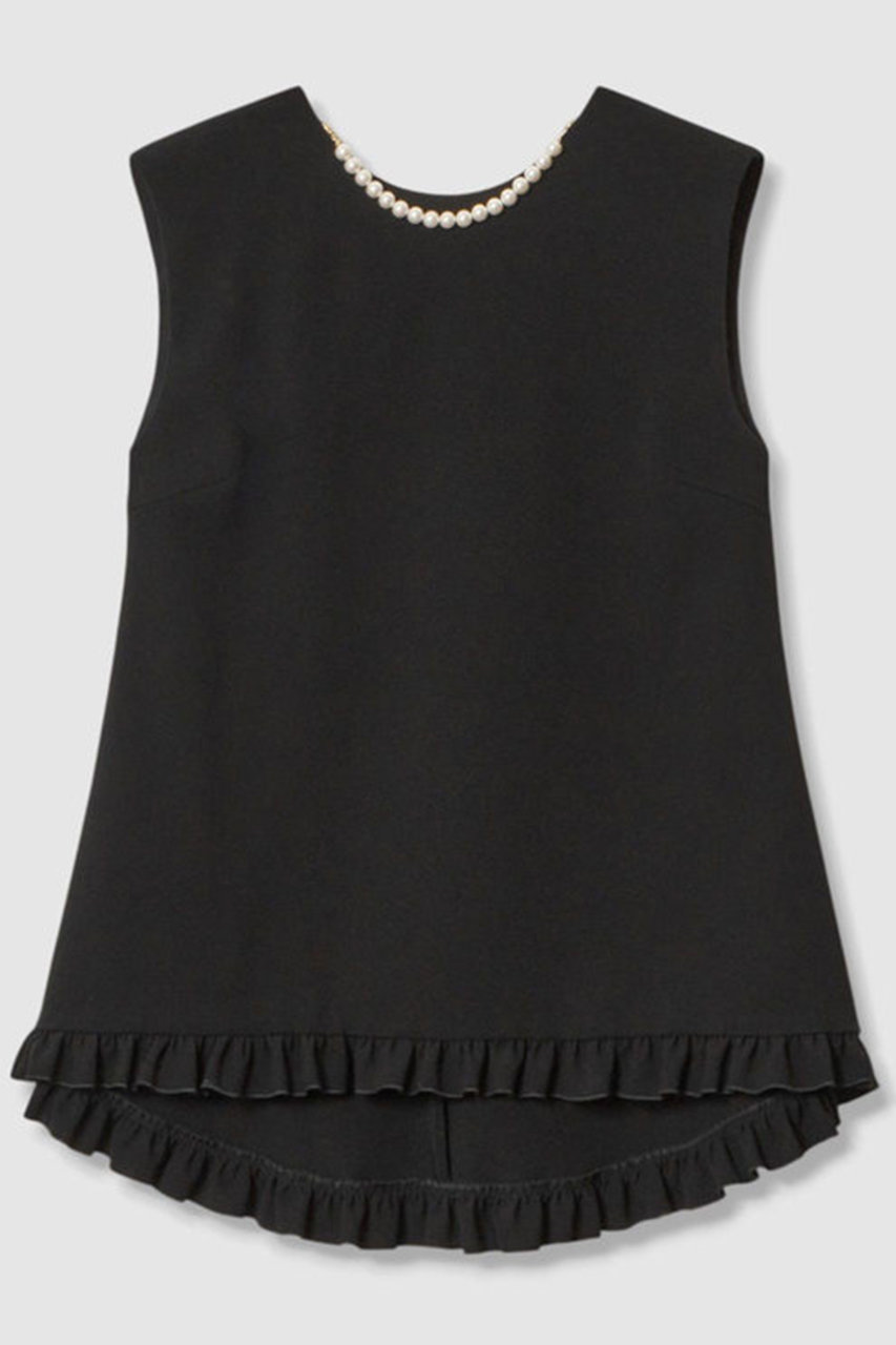 アルアバイル/allurevilleの【LOULOU WILLOUGHBY】パールネックレス付きフリルブラウス(ブラック/21261013410-95-020)