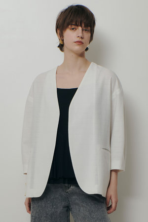 アルアバイル/allurevilleの【予約販売】ハーフスリーブカラーレスジャケット(110800/110801)